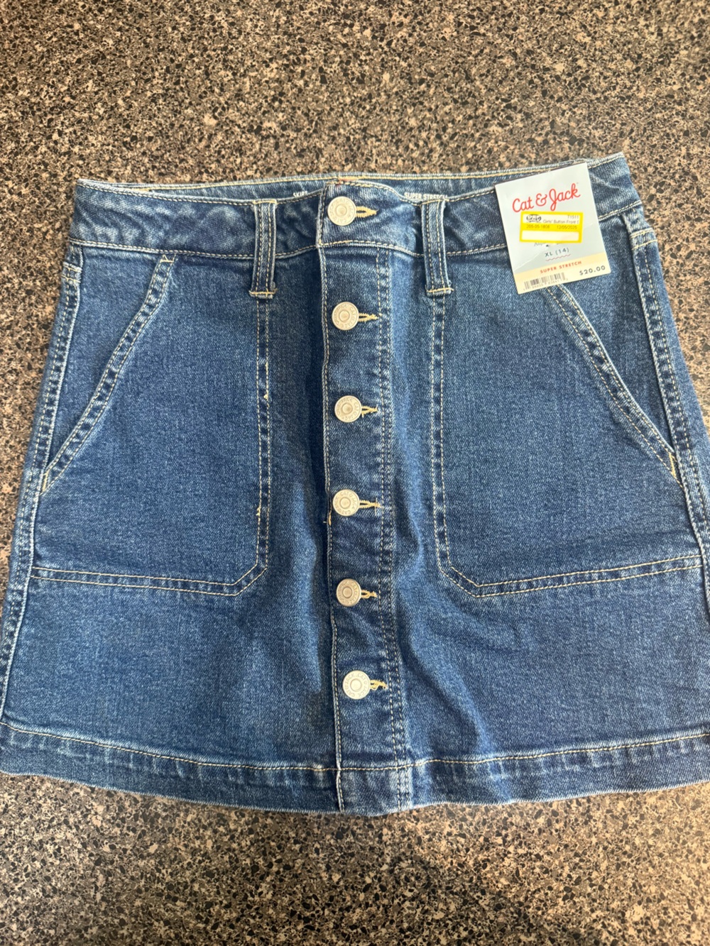 Cat & Jack Blue Denim Button-Front Girls’ Skirt